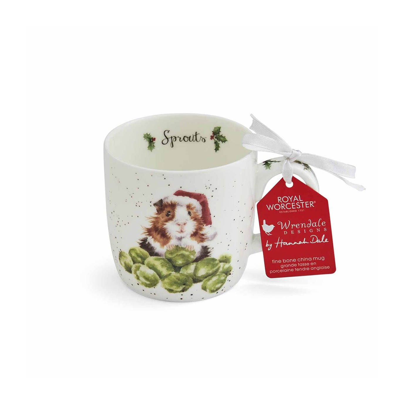 Wrendale Christmas Sprouts Guinea Pig Mug