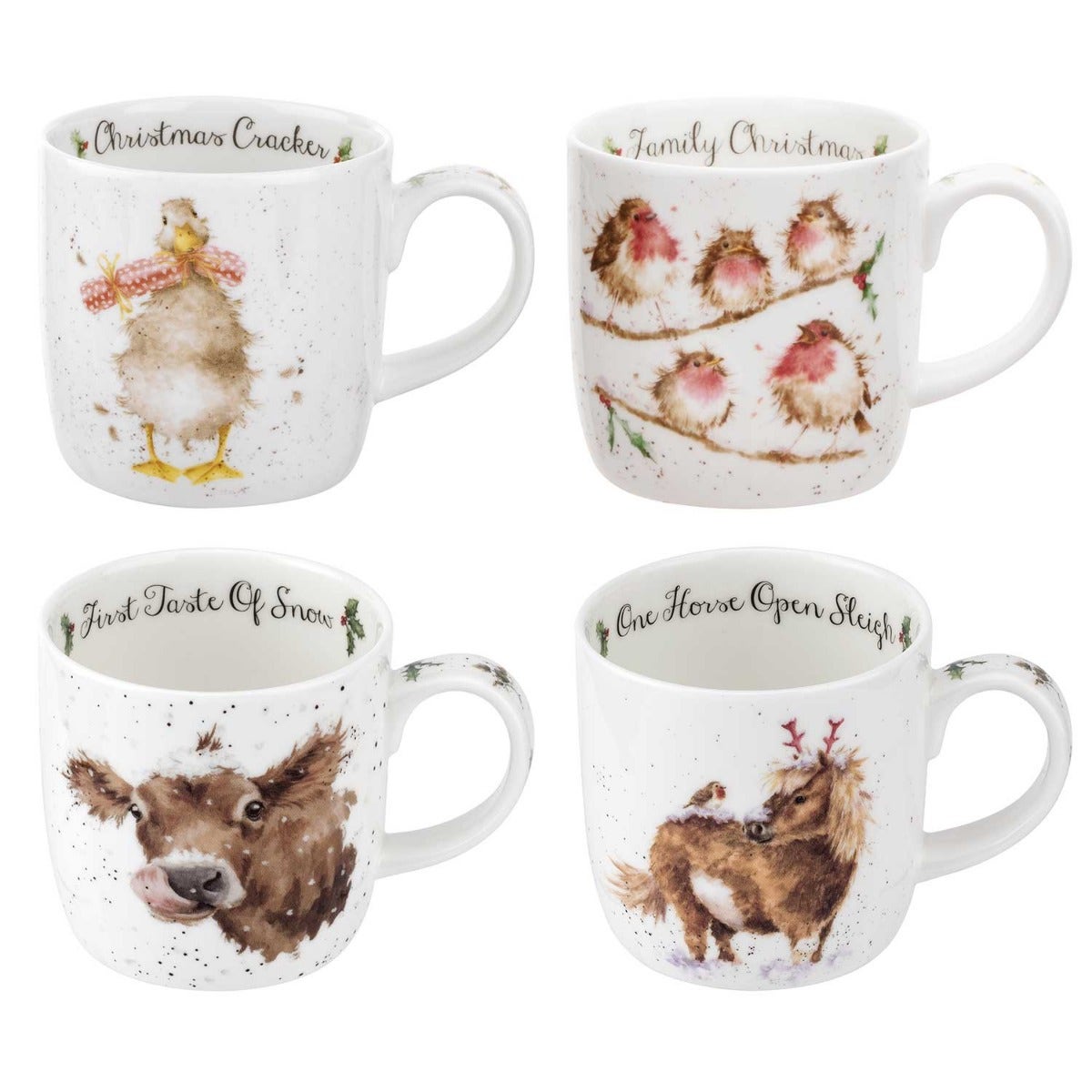 Wrendale Designs Chistmas Gift Set of 4 Mugs