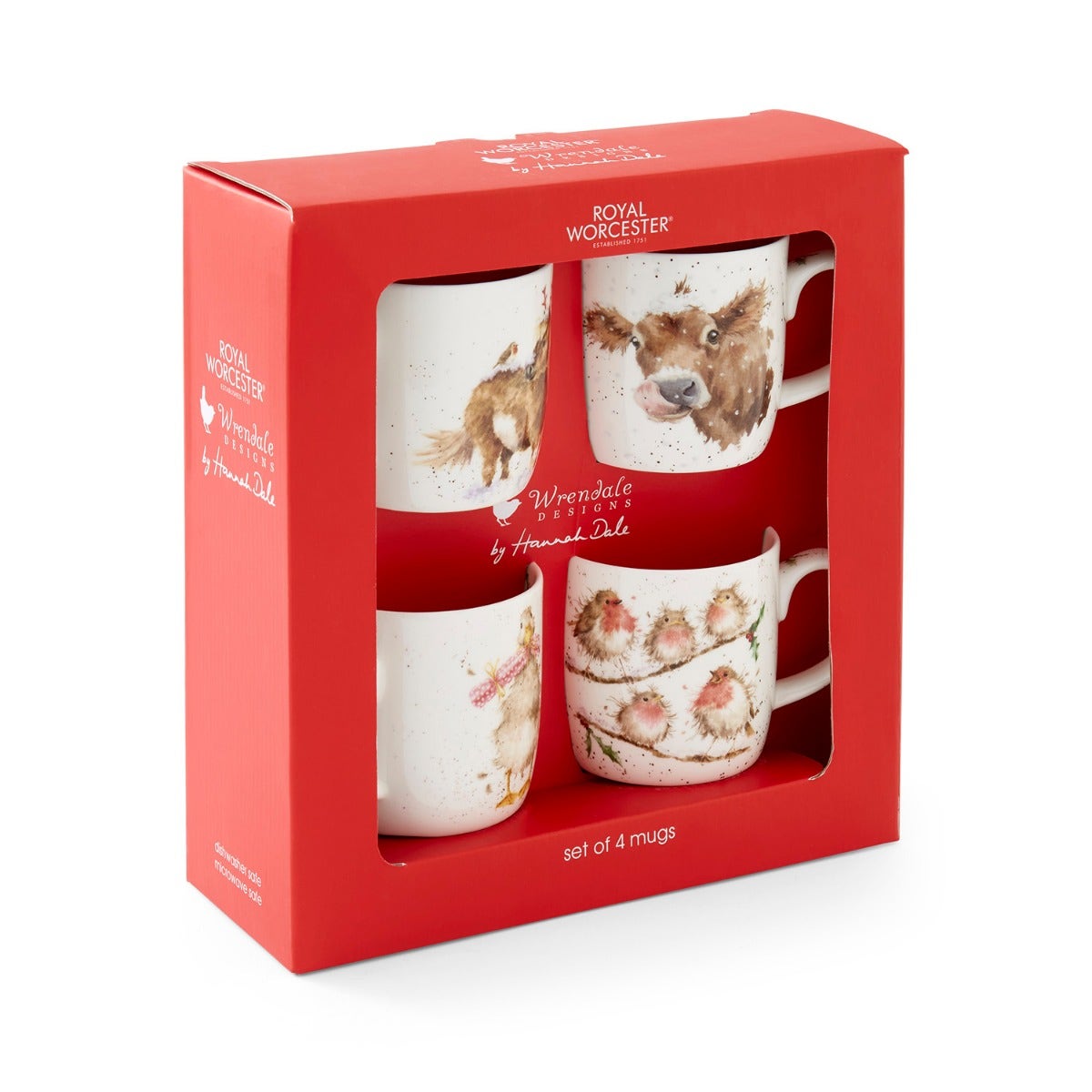 Wrendale Designs Chistmas Gift Set of 4 Mugs