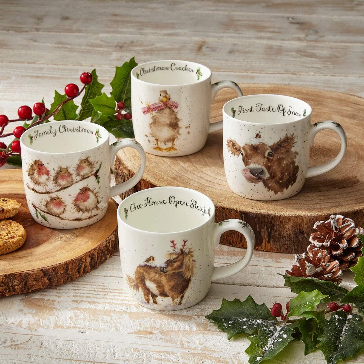 Wrendale Designs Chistmas Gift Set of 4 Mugs