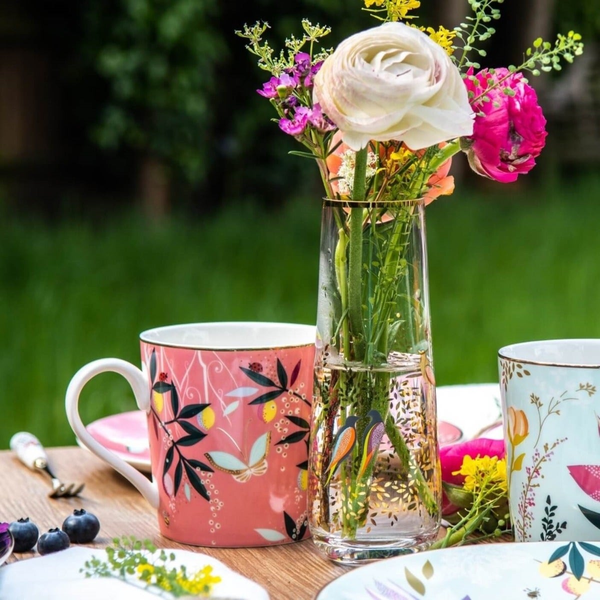 Sara Miller Orchard Mug, Coral