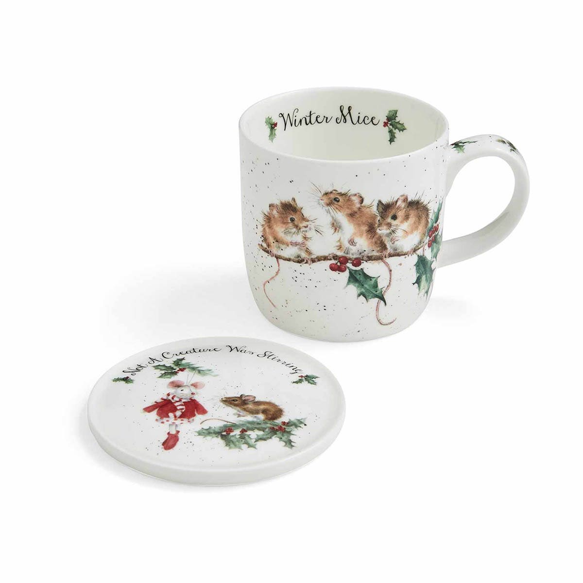 Wrendale Designs Winter Mice Mug & Coaster