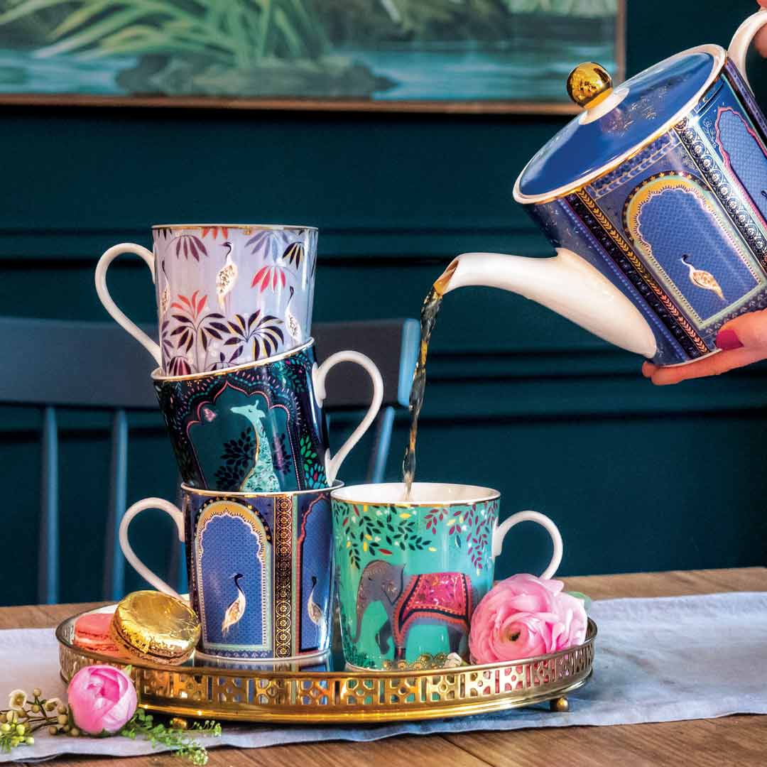 Sara Miller India Lattice Windows Teapot