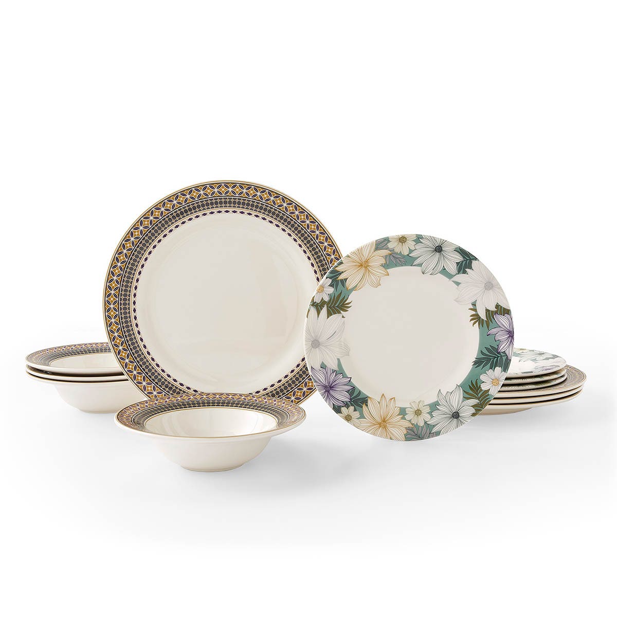 Atrium Mixed 12 Piece Dinner Set