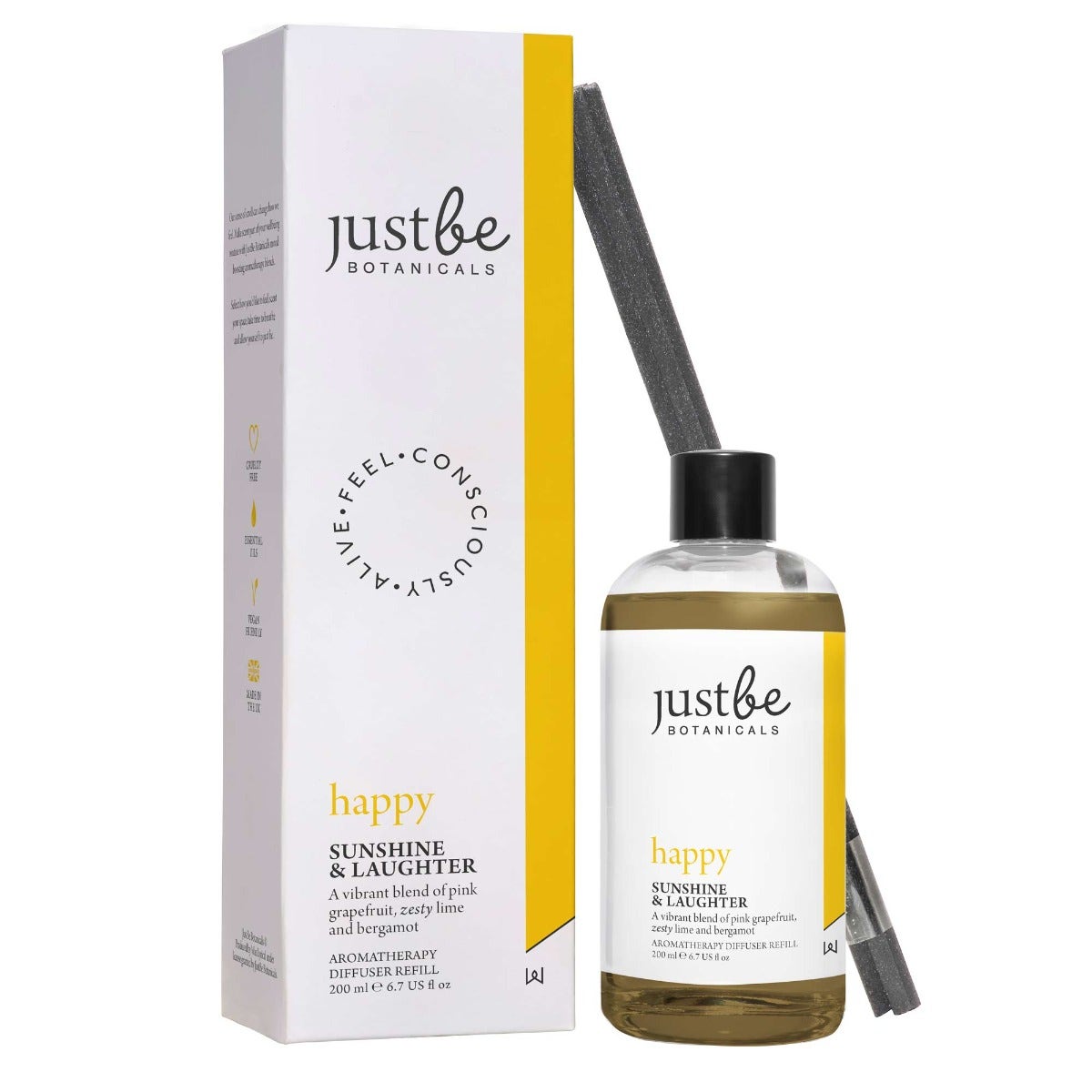 JustBe Botanicals Reed Diffuser Refill - Happy