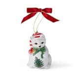 Christmas Tree Playful Kitten Ornament