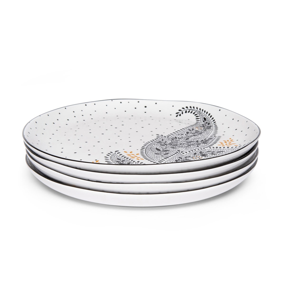 Sara Miller Artisanne Noir Set of 4 Dinner Plates