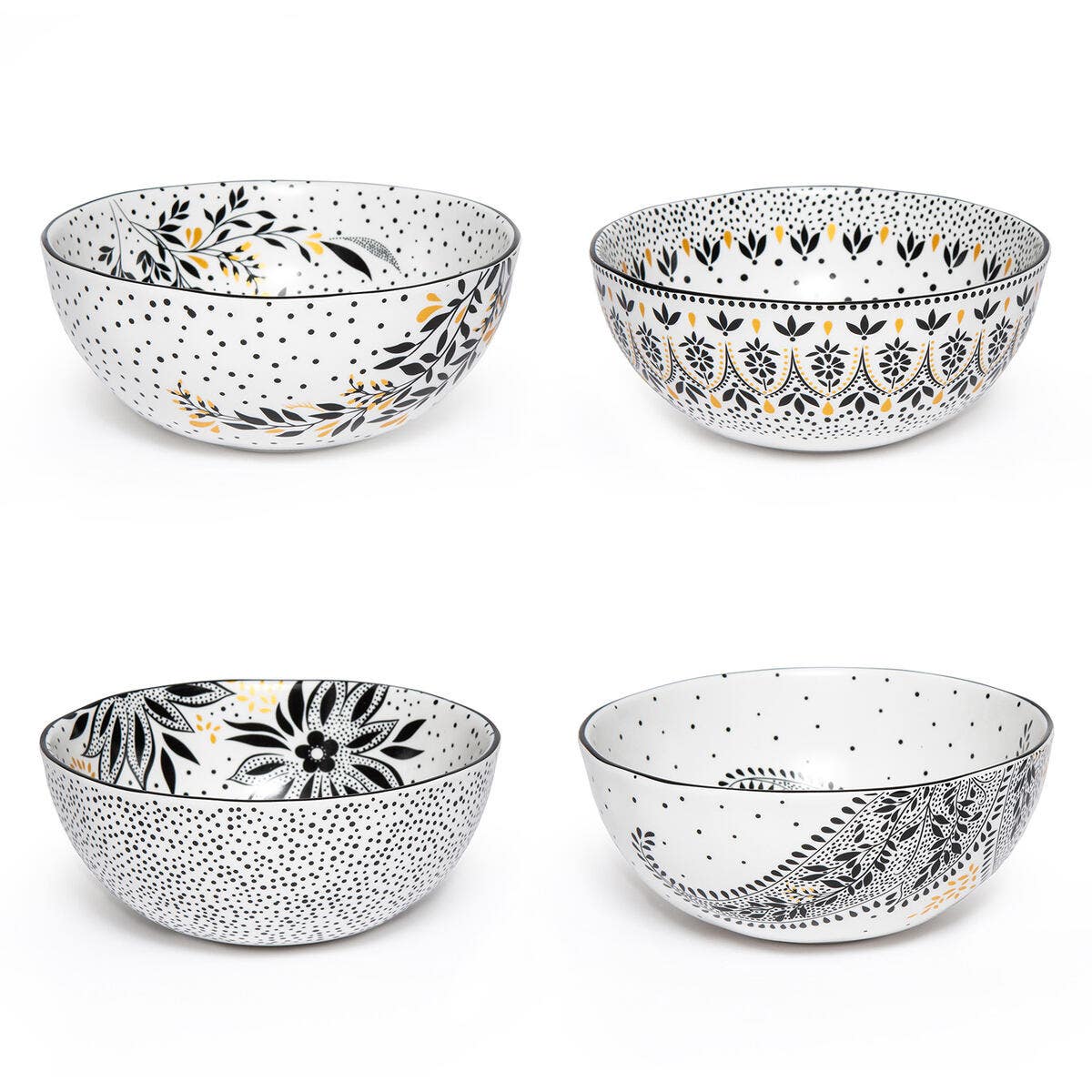 Sara Miller Artisanne Noir Set of 4 Cereal Bowls