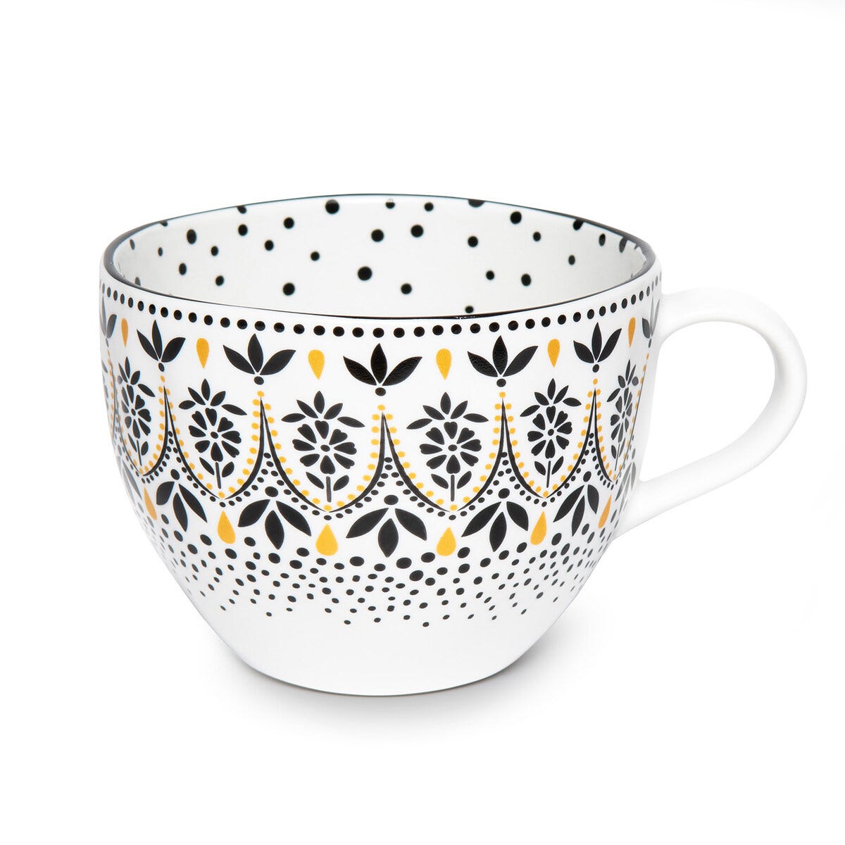 Sara Miller Artisanne Noir Mug, Mandala