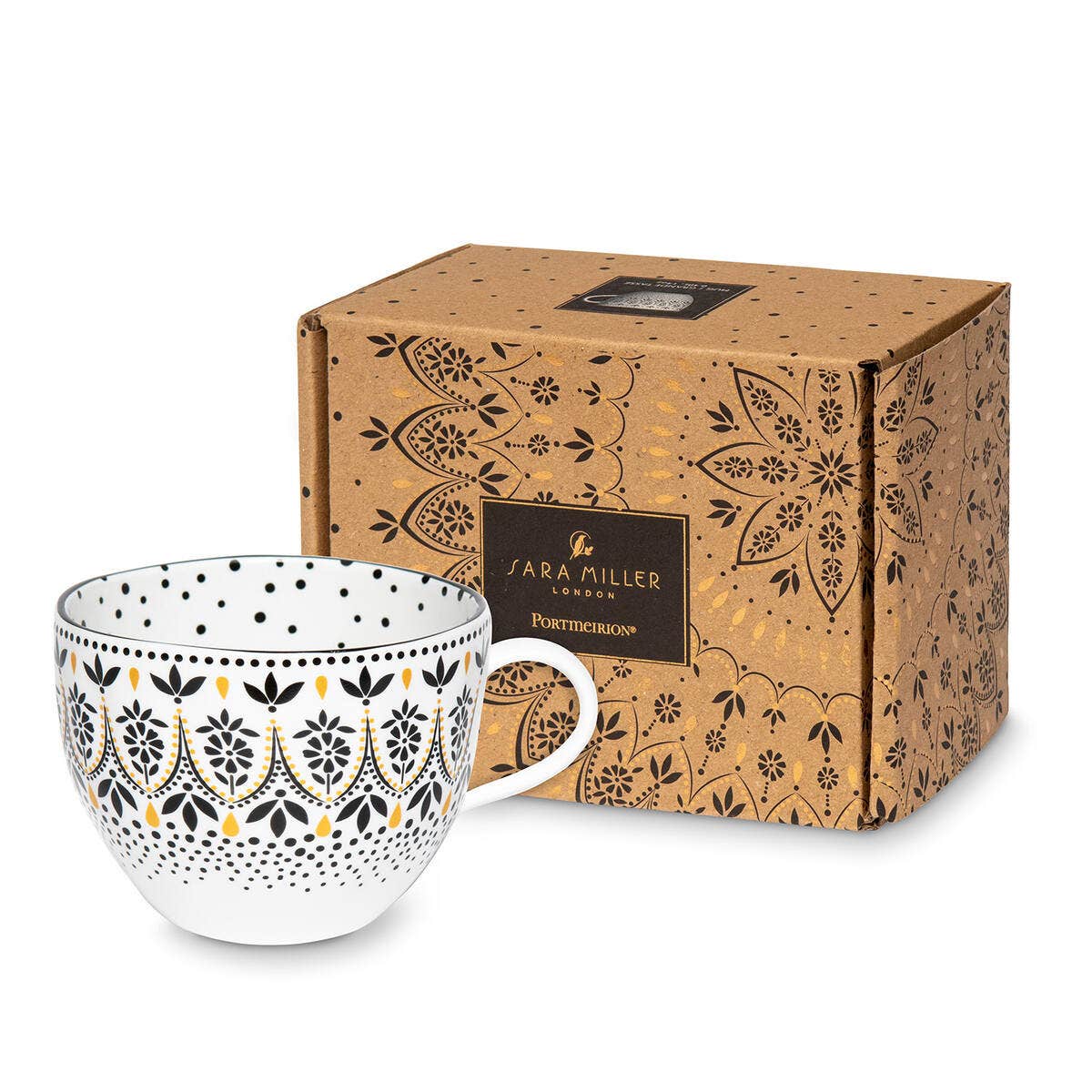 Sara Miller Artisanne Noir Mug, Mandala