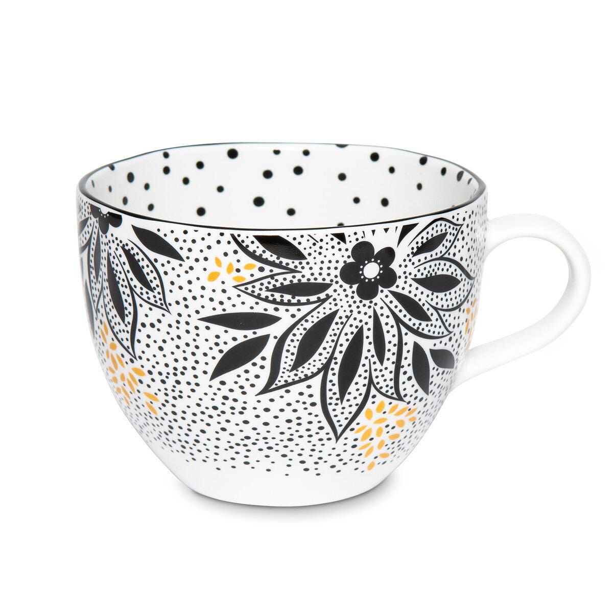 Sara Miller Artisanne Noir Mug, Lotus