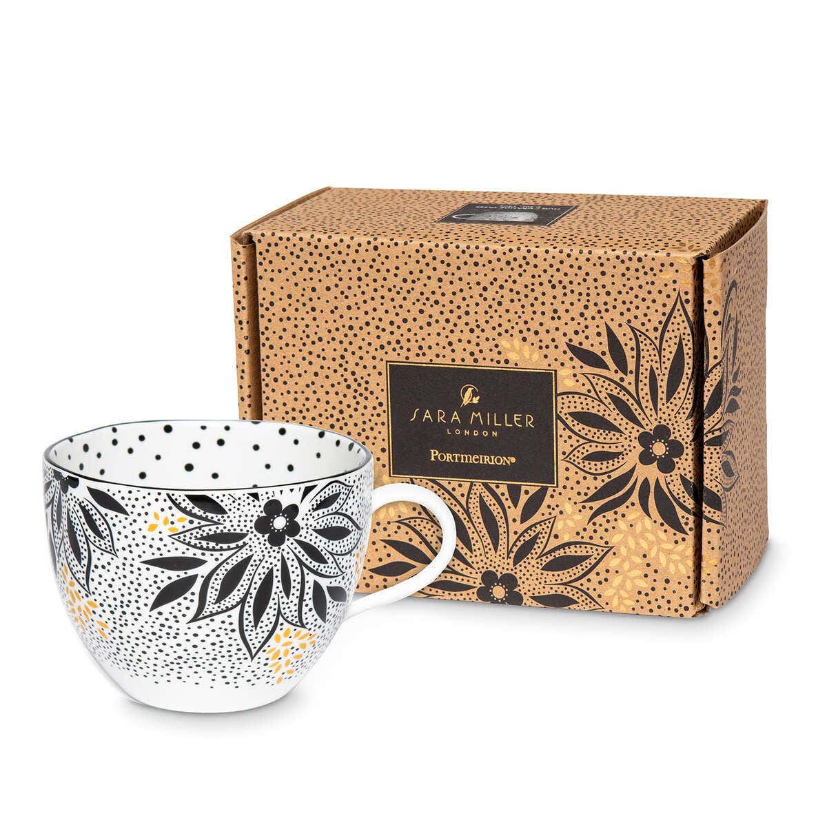 Sara Miller Artisanne Noir Mug, Lotus