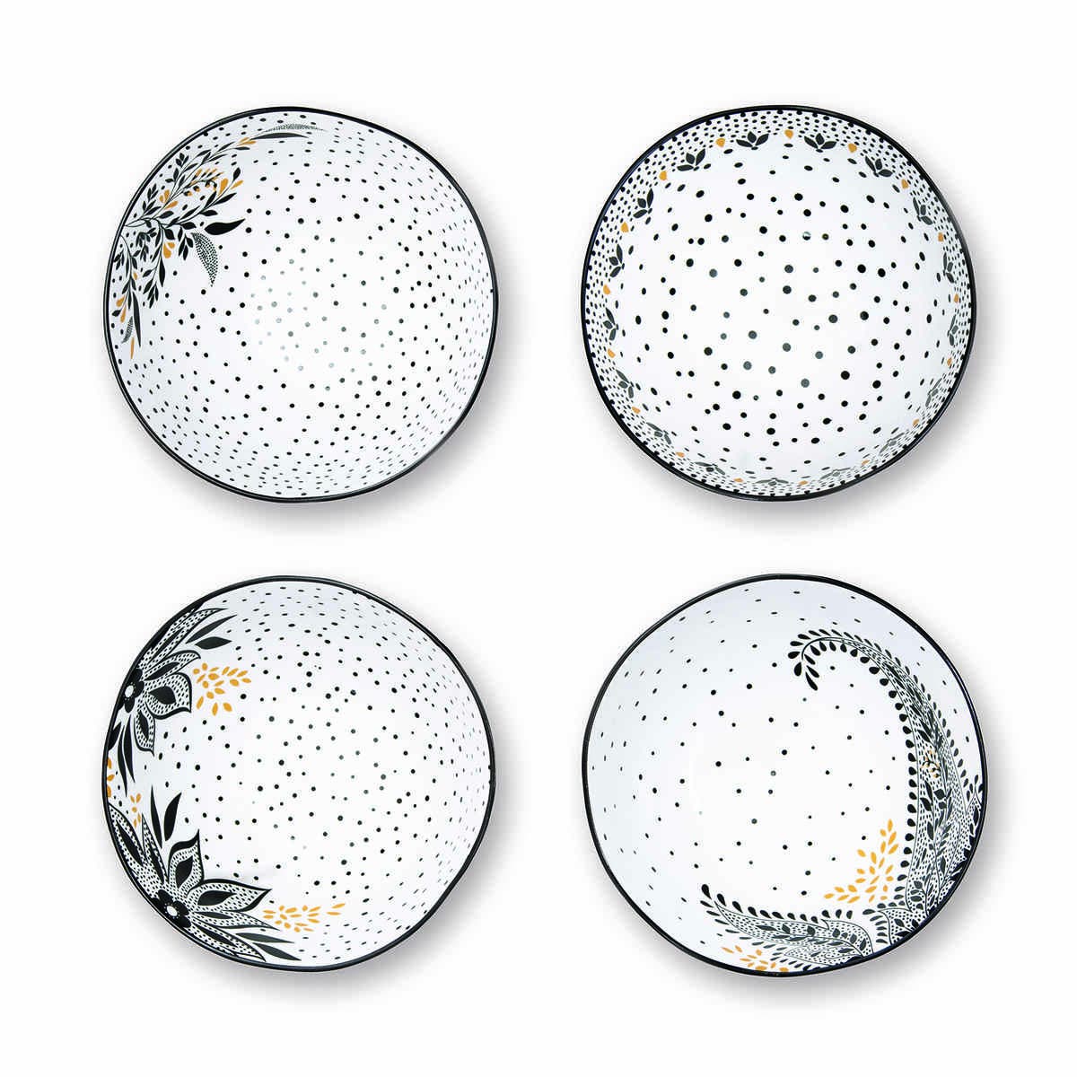 Sara Miller Artisanne Noir Set of 4 Rice Bowls