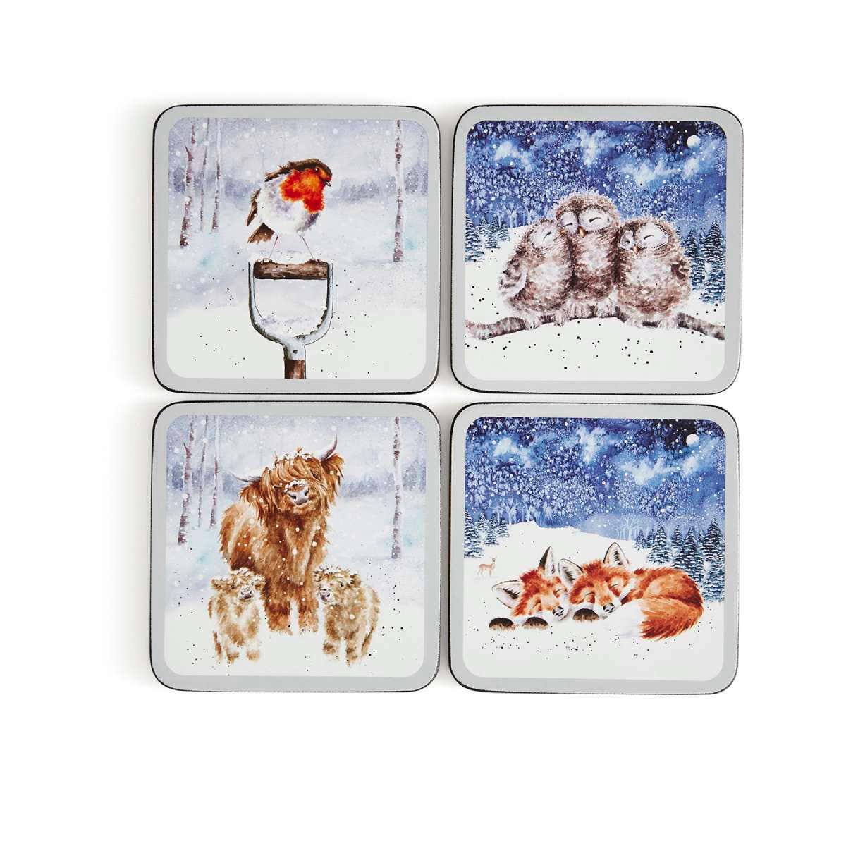 Wrendale Designs Winter Sky 4 Coasters