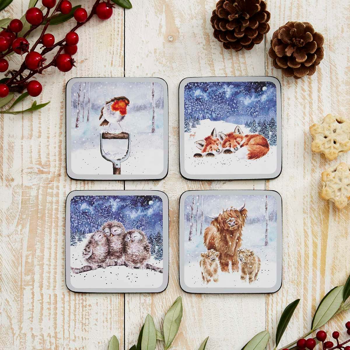 Wrendale Designs Winter Sky 4 Coasters
