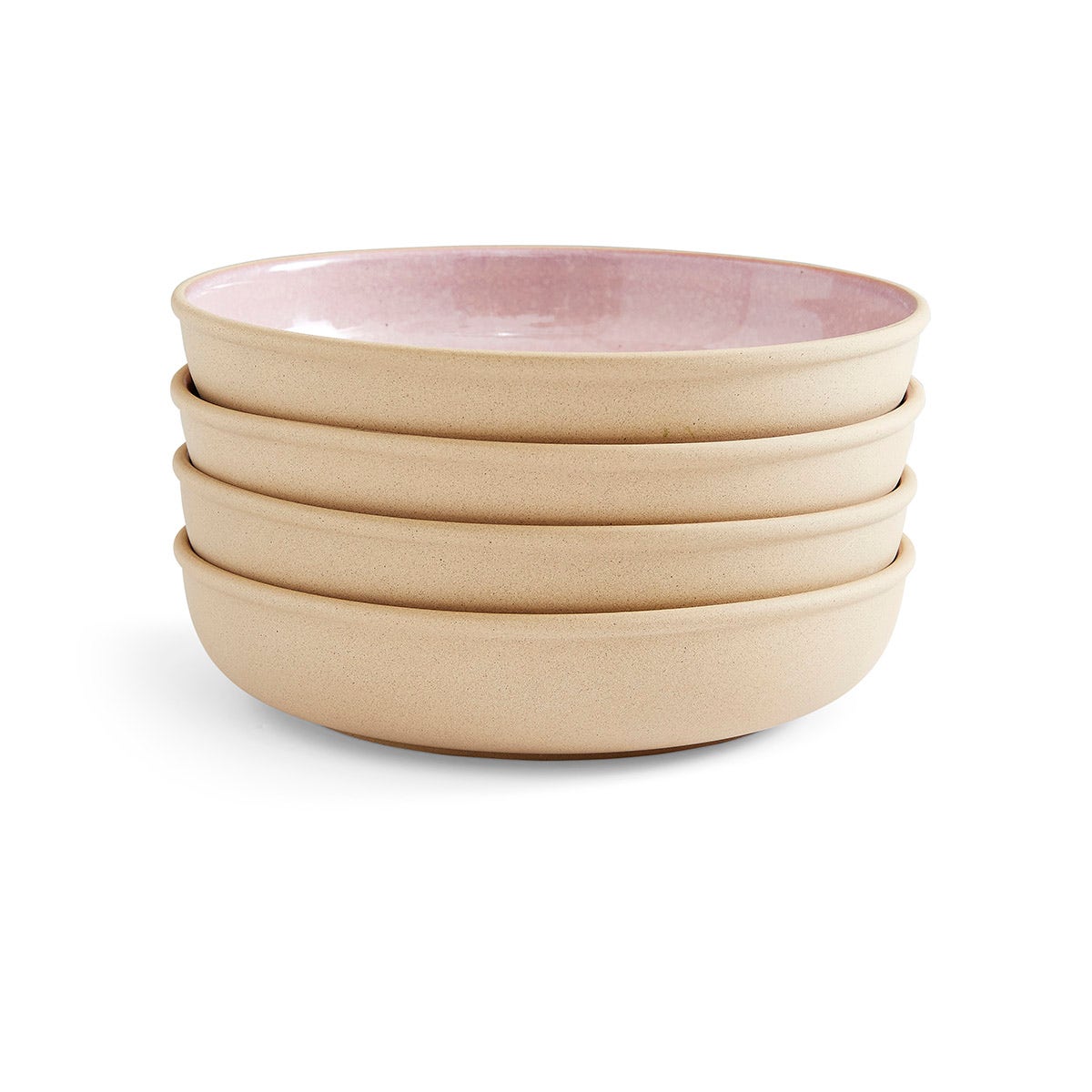 Minerals Set of 4 Low Bowls, Rose Quartz