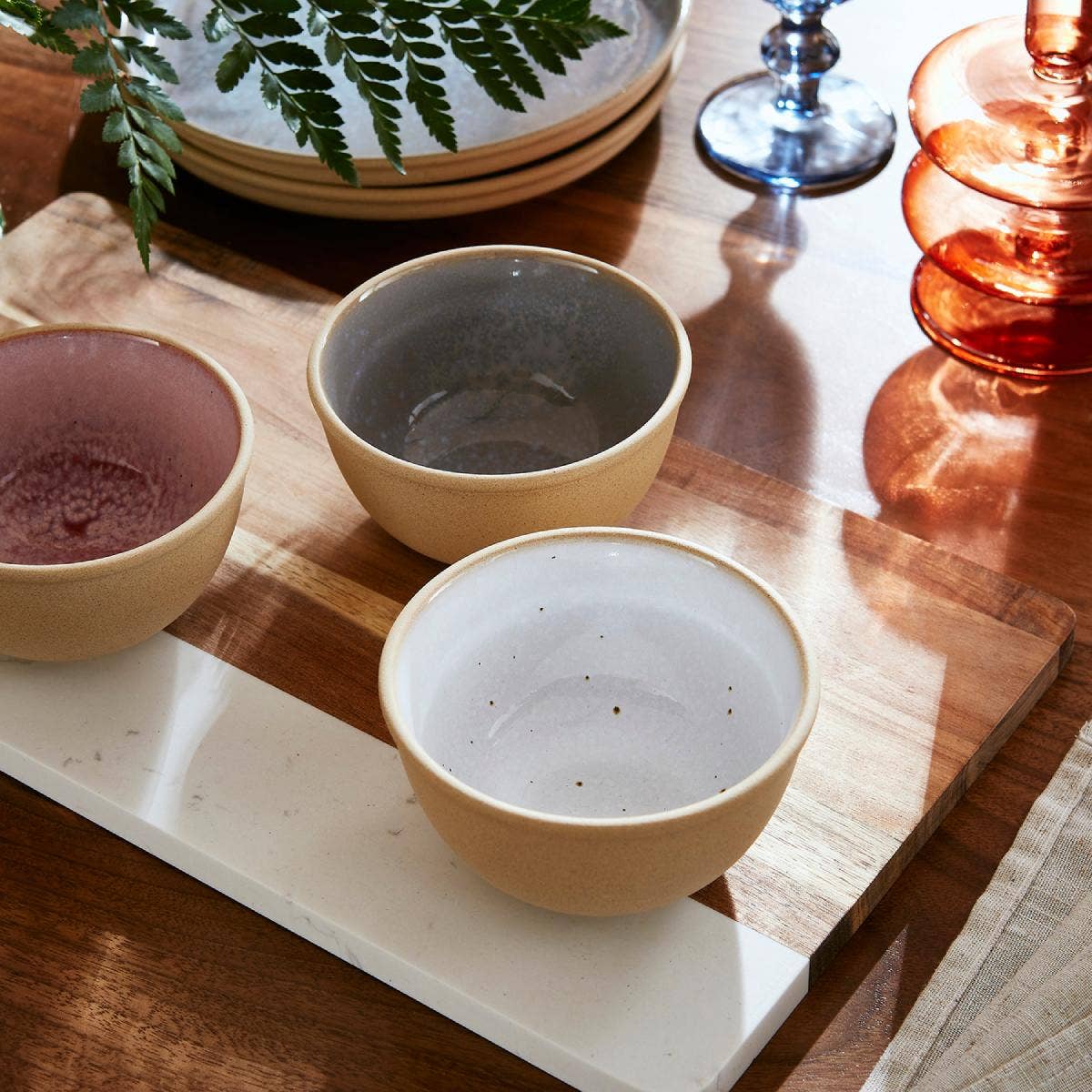 Minerals Set of 4 Small Bowls, Moonstone