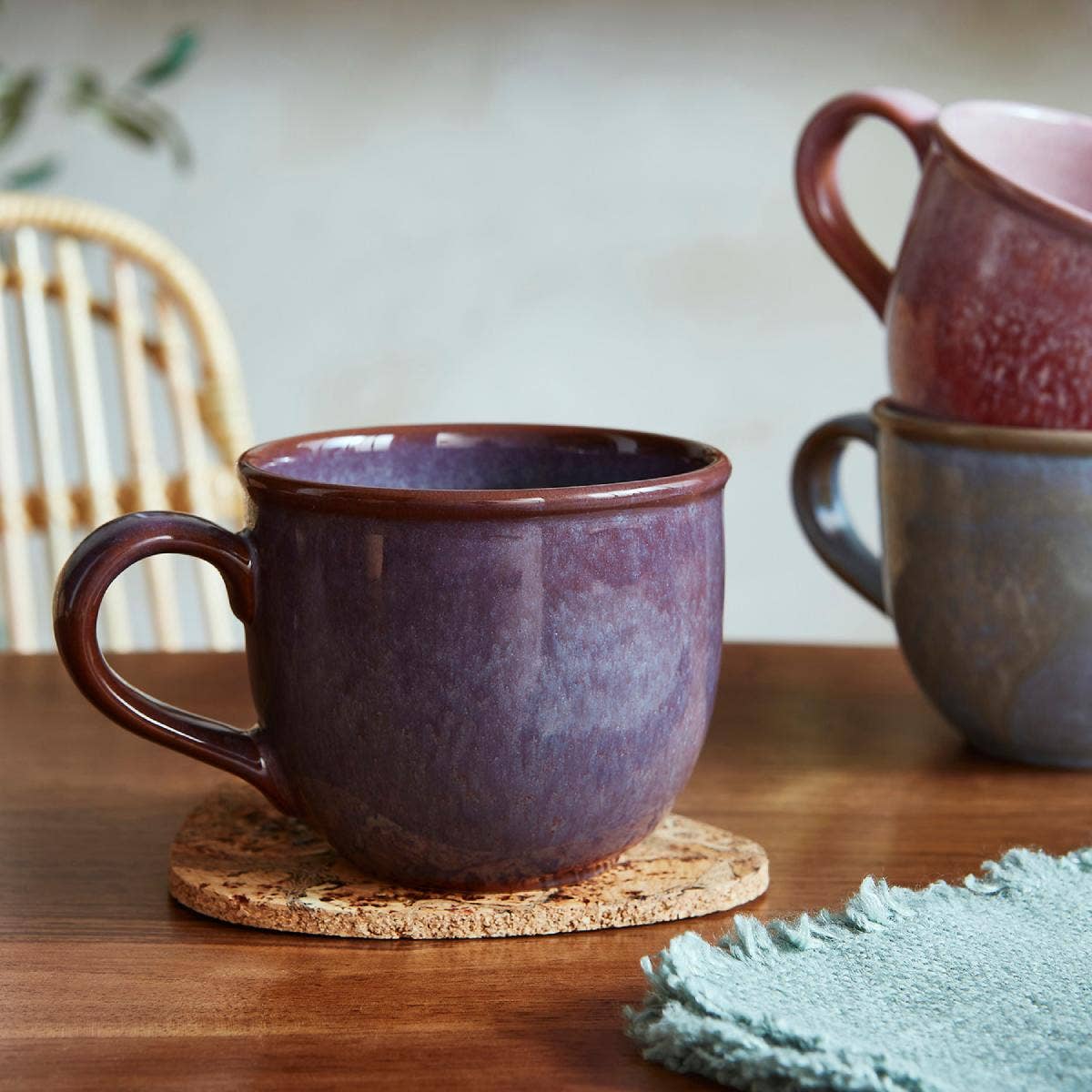 Minerals Set of 4 Mugs, Amethyst