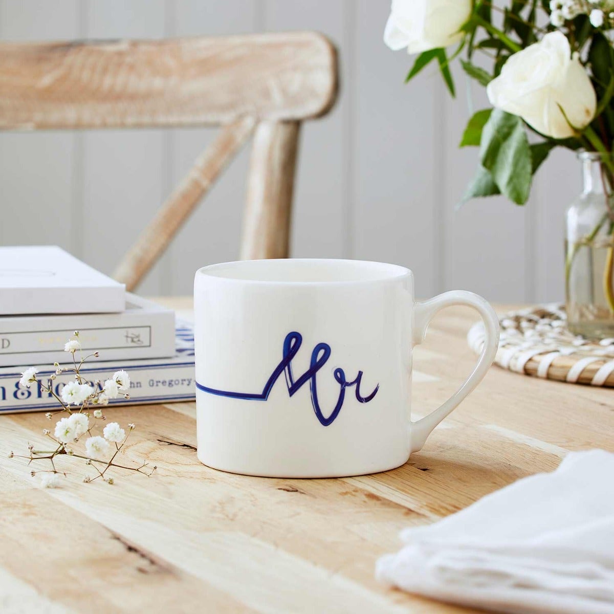 Mug Meirion Mr Mug, Blue & White