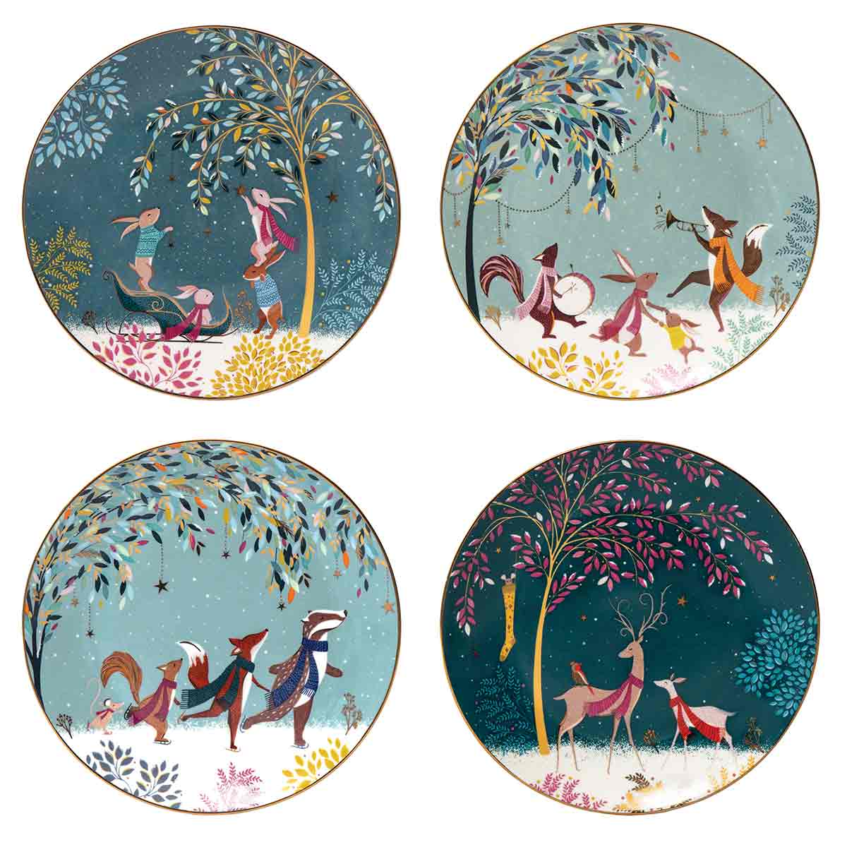 Woodland Tales Set of 4 Plates, Assorted