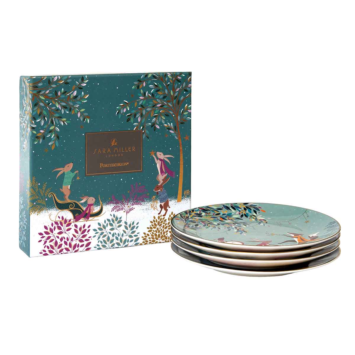 Woodland Tales Set of 4 Plates, Assorted