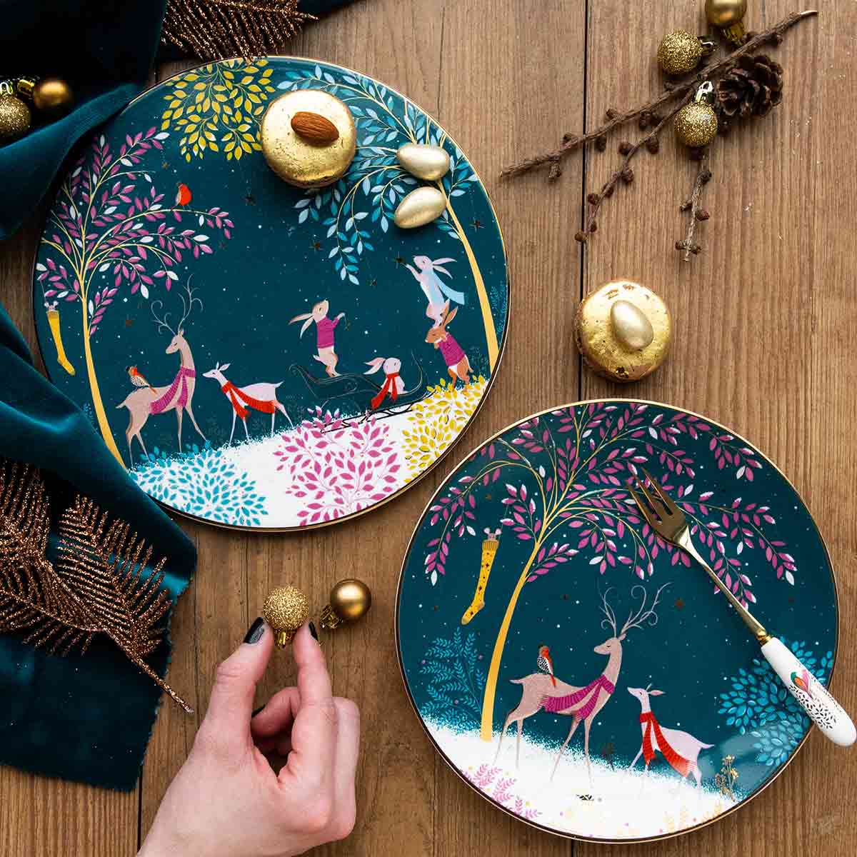 Woodland Tales Serving Plate, Deer & Robin