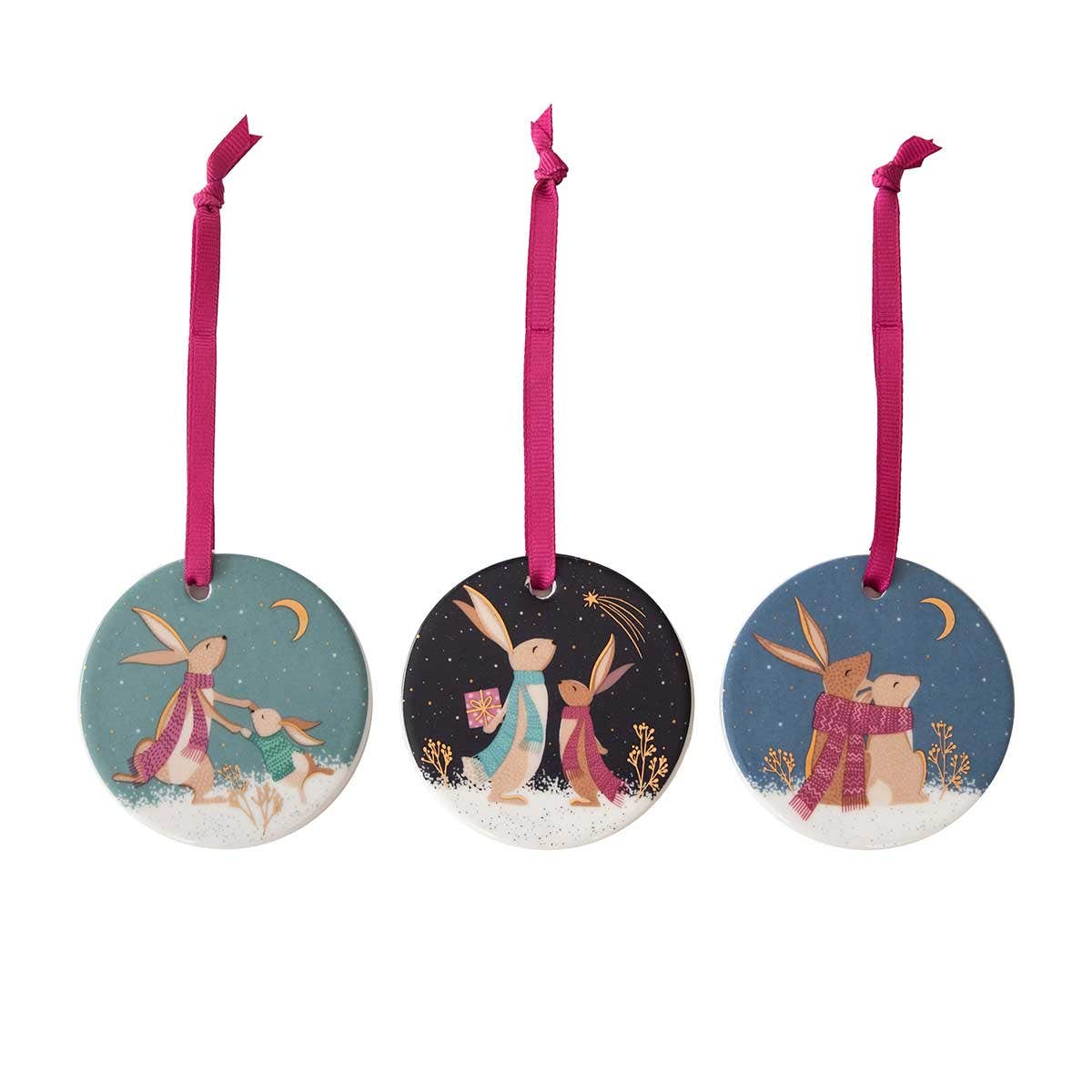 Woodland Tales Set of 3 Christmas Decorations, Assorted