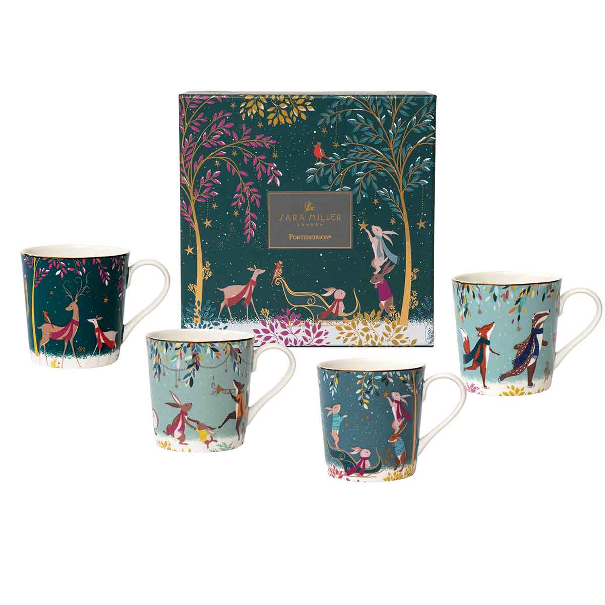 Woodland Tales Set of 4 Mugs, Assorted