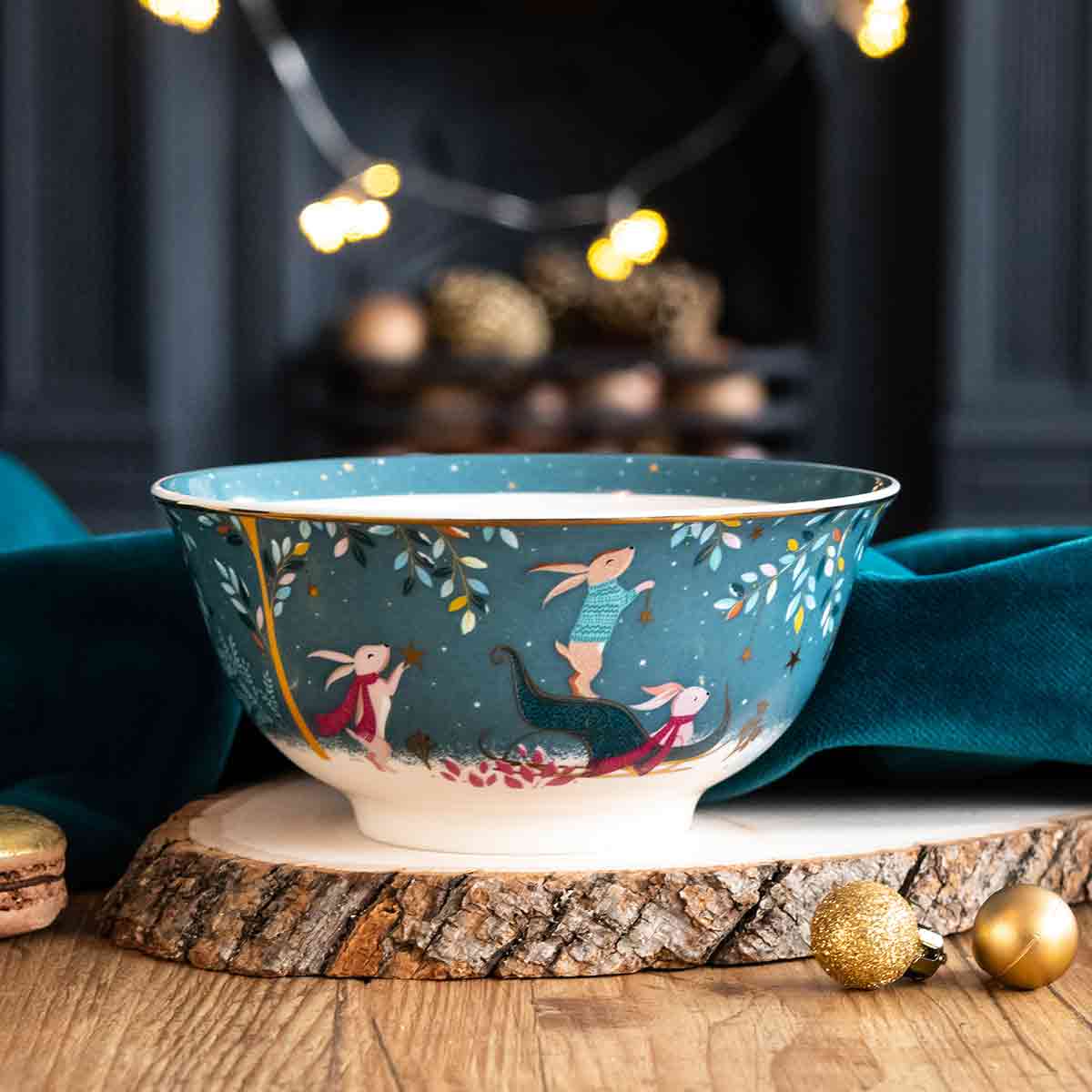 Woodland Tales Candy Bowl, Rabbit Sleigh