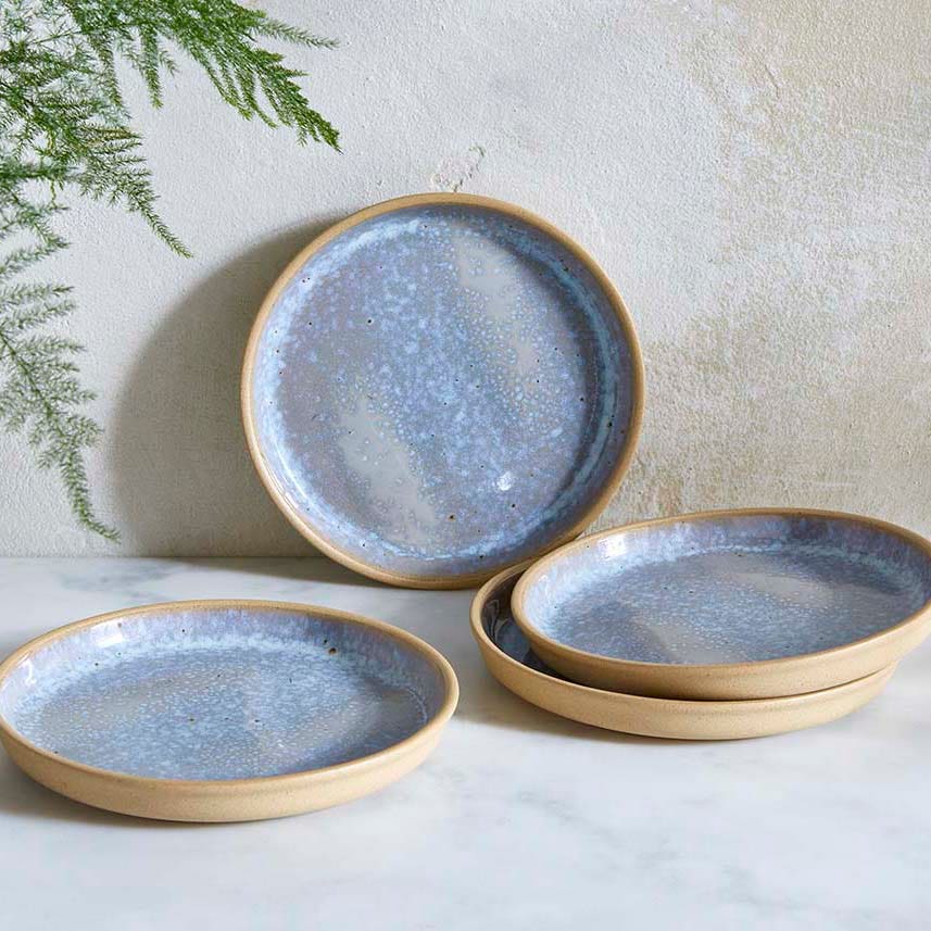 Portmeirion Minerals set of 4 Tea Plates, Aquamarine