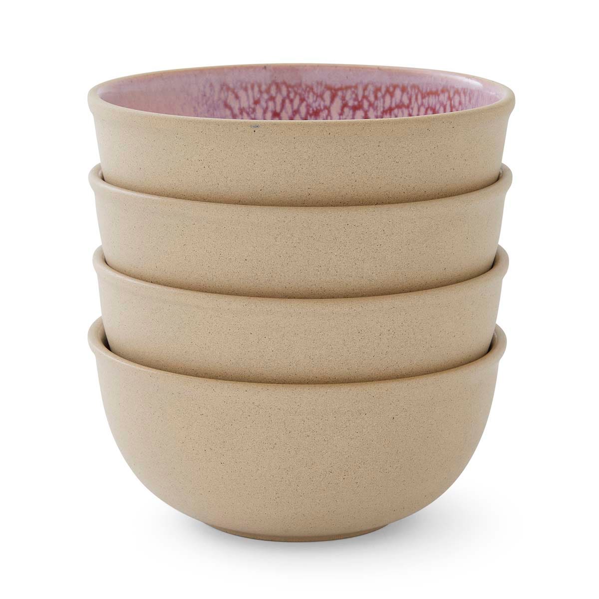 Portmeirion Minerals set of 4, 5.5 Inch Bowls, Rose Quartz