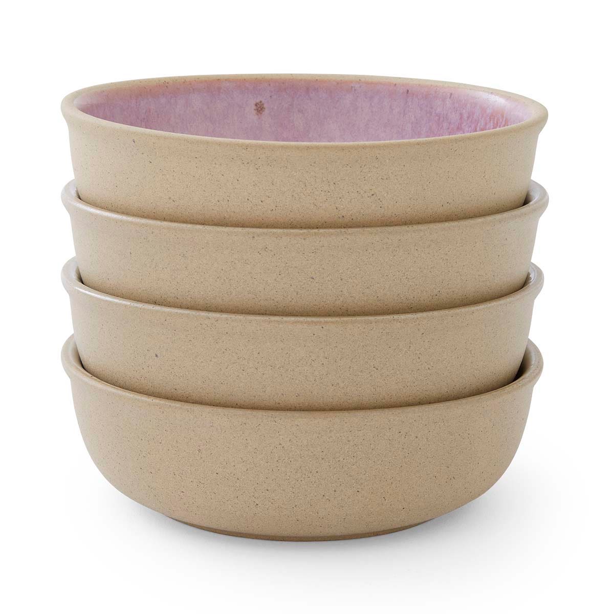 Portmeirion Minerals set of 4, Small Low Bowls, Rose Quartz