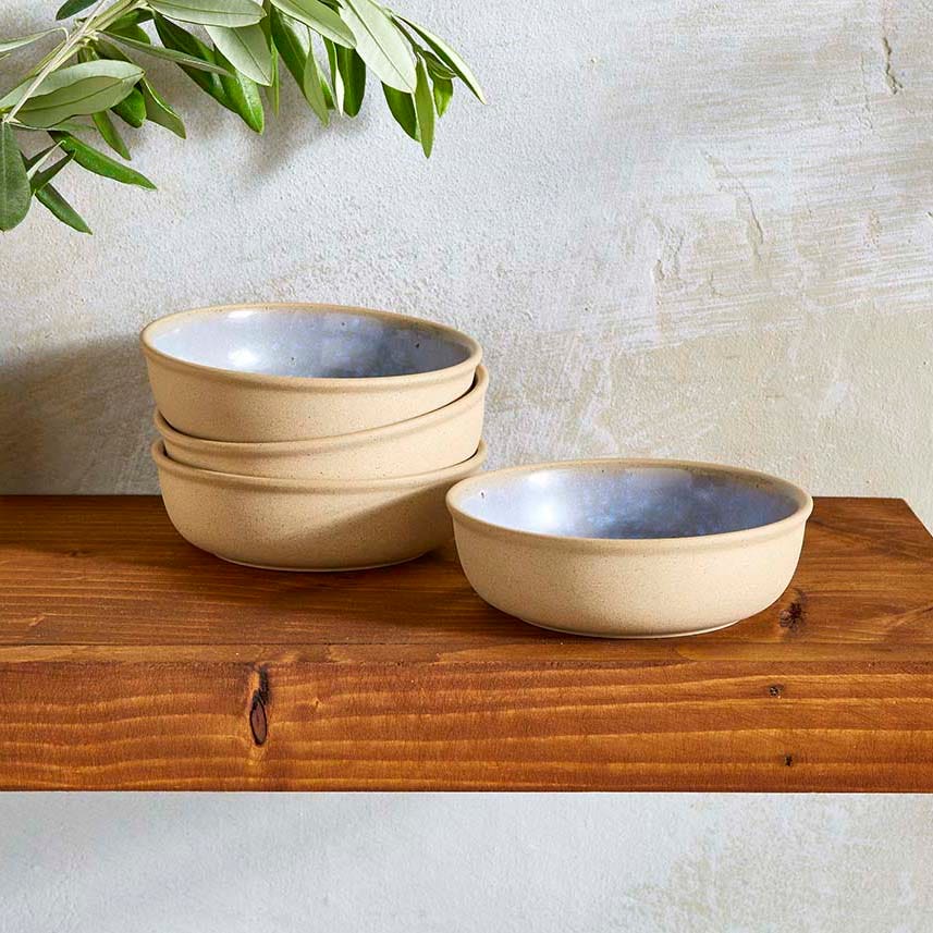 Portmeirion Minerals set of 4, Small Low Bowls, Aquamarine