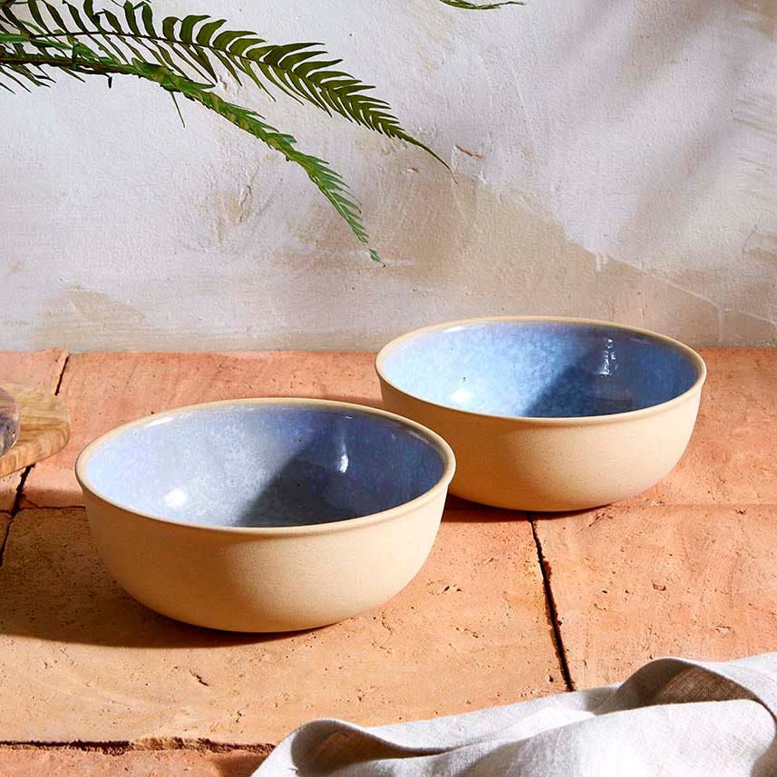 Portmeirion Minerals, set of 2 Large Bowls, Aquamarine