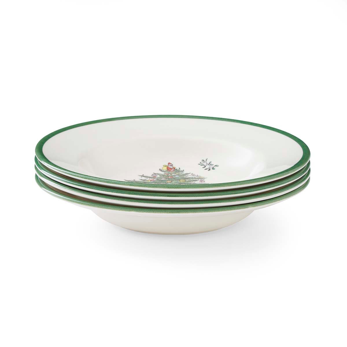 Christmas Tree Set of 4 Soup Plates