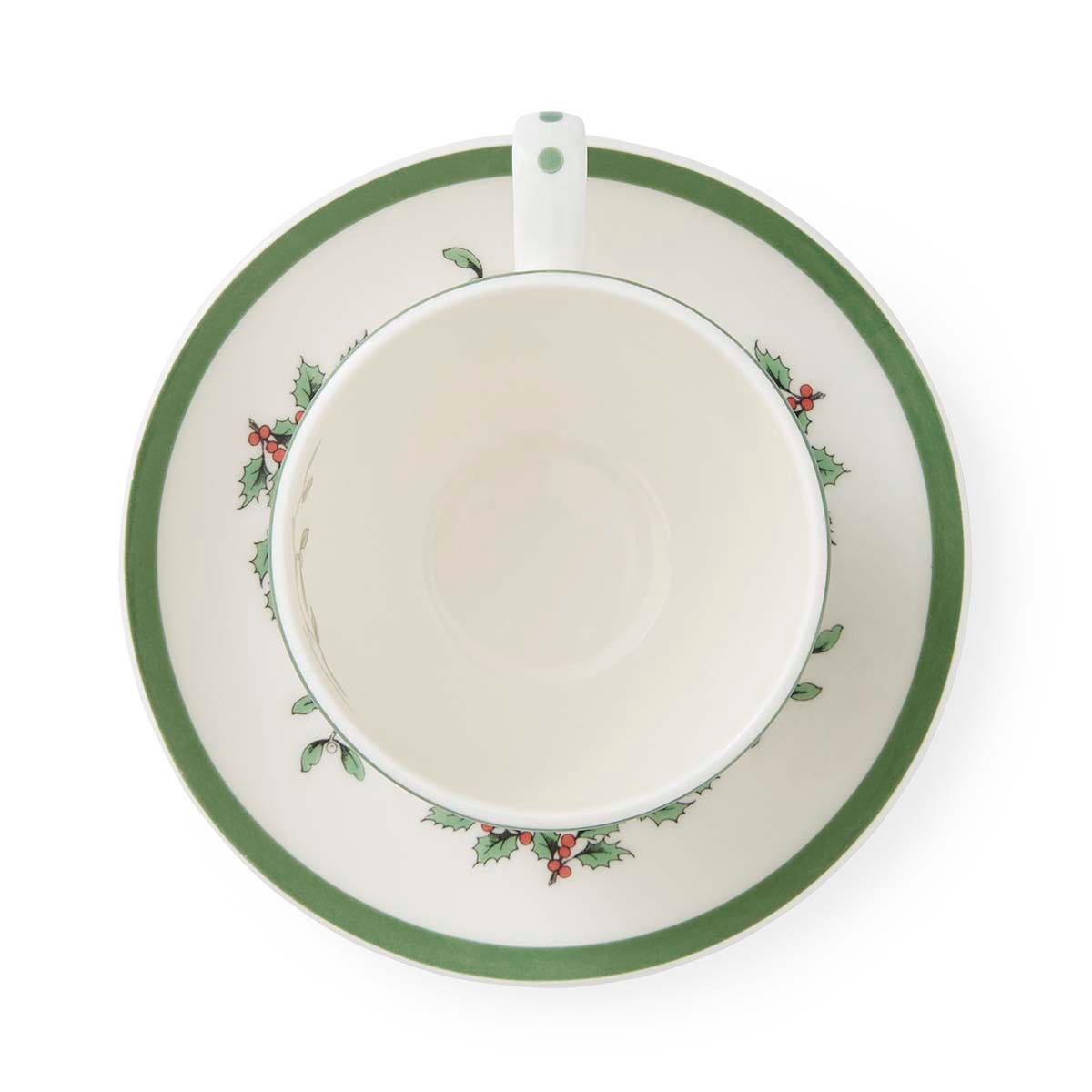 Christmas Tree Set of 4 Teacups & Saucers