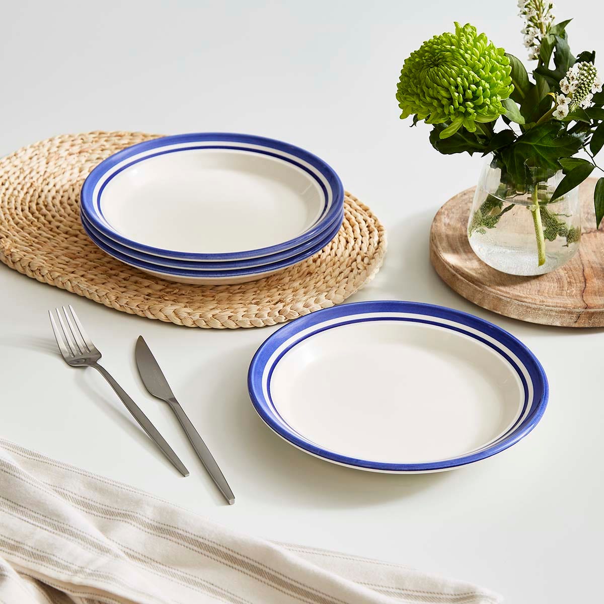Potter's Stripe Set of 4 Side Plates, Blue