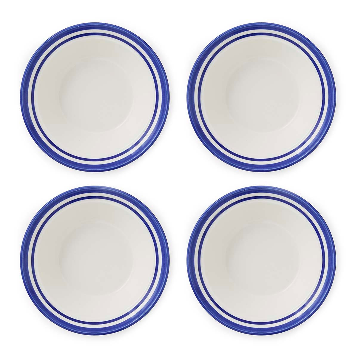 Potter's Stripe Set of 4 Oatmeal Bowls, Blue