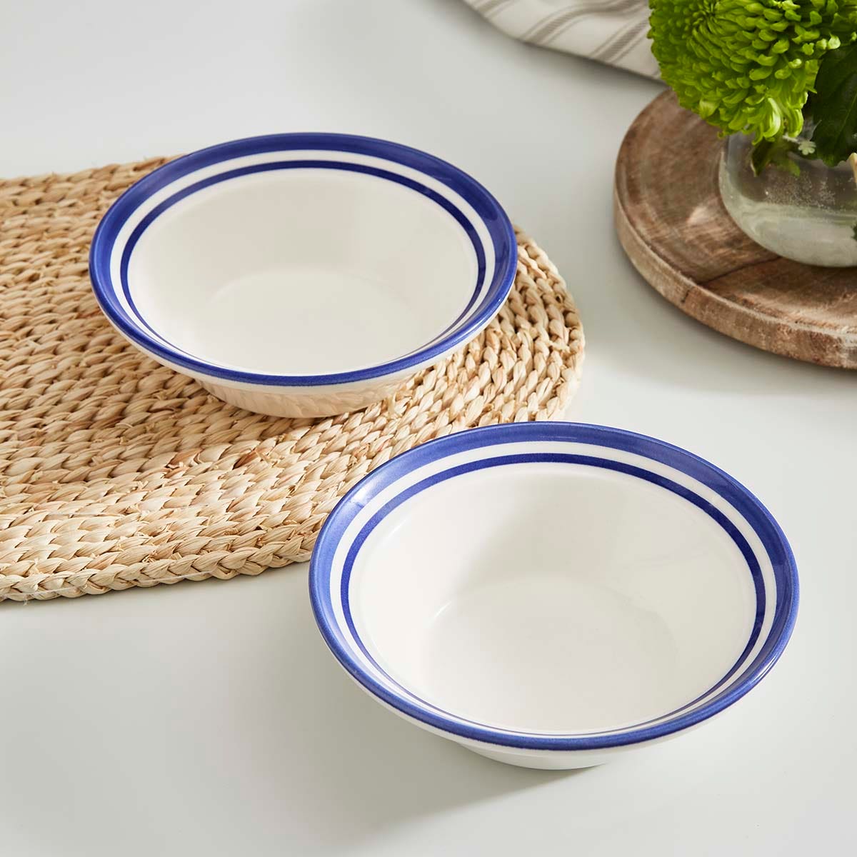 Potter's Stripe Oatmeal Bowl, Blue