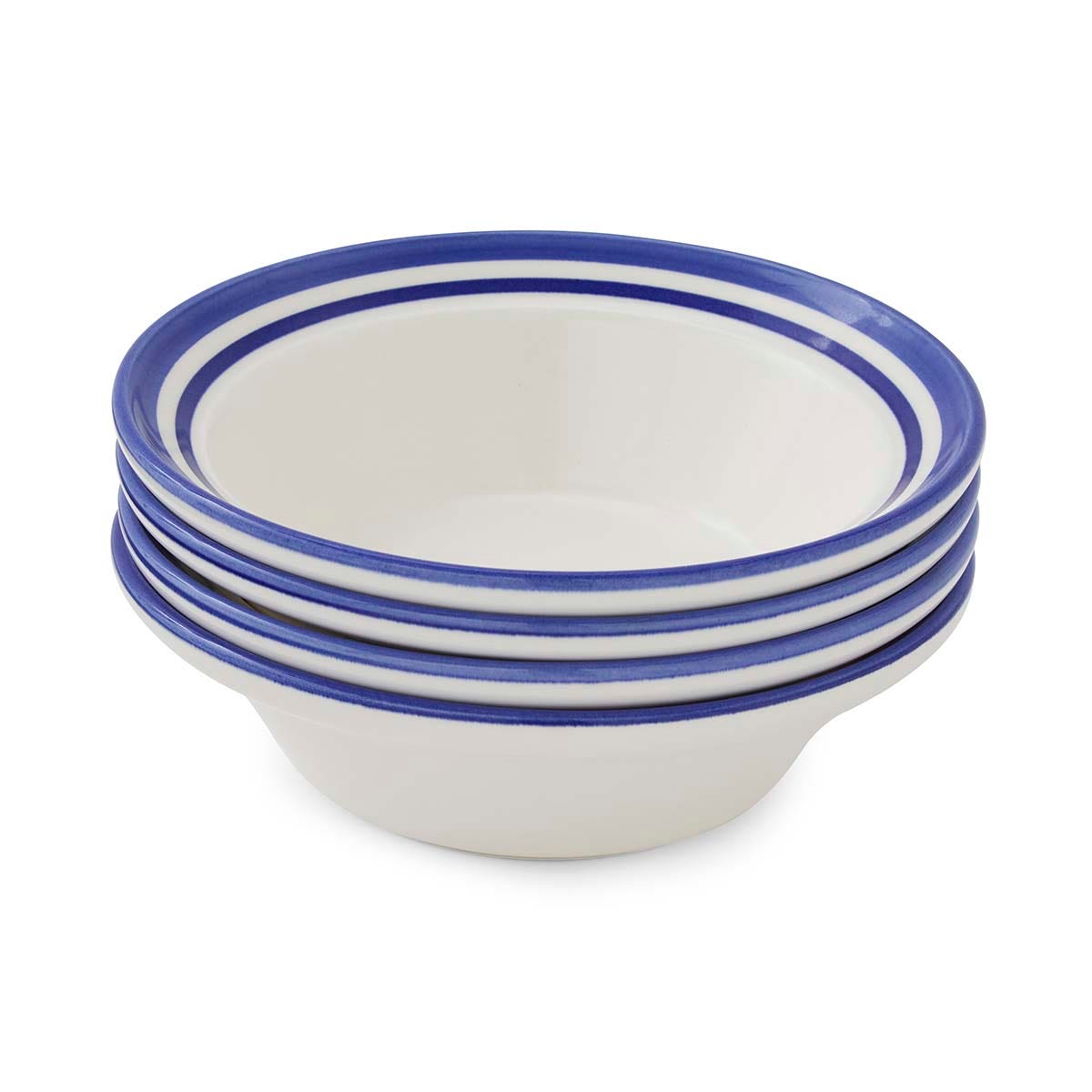 Potter's Stripe Set of 4 Oatmeal Bowls, Blue