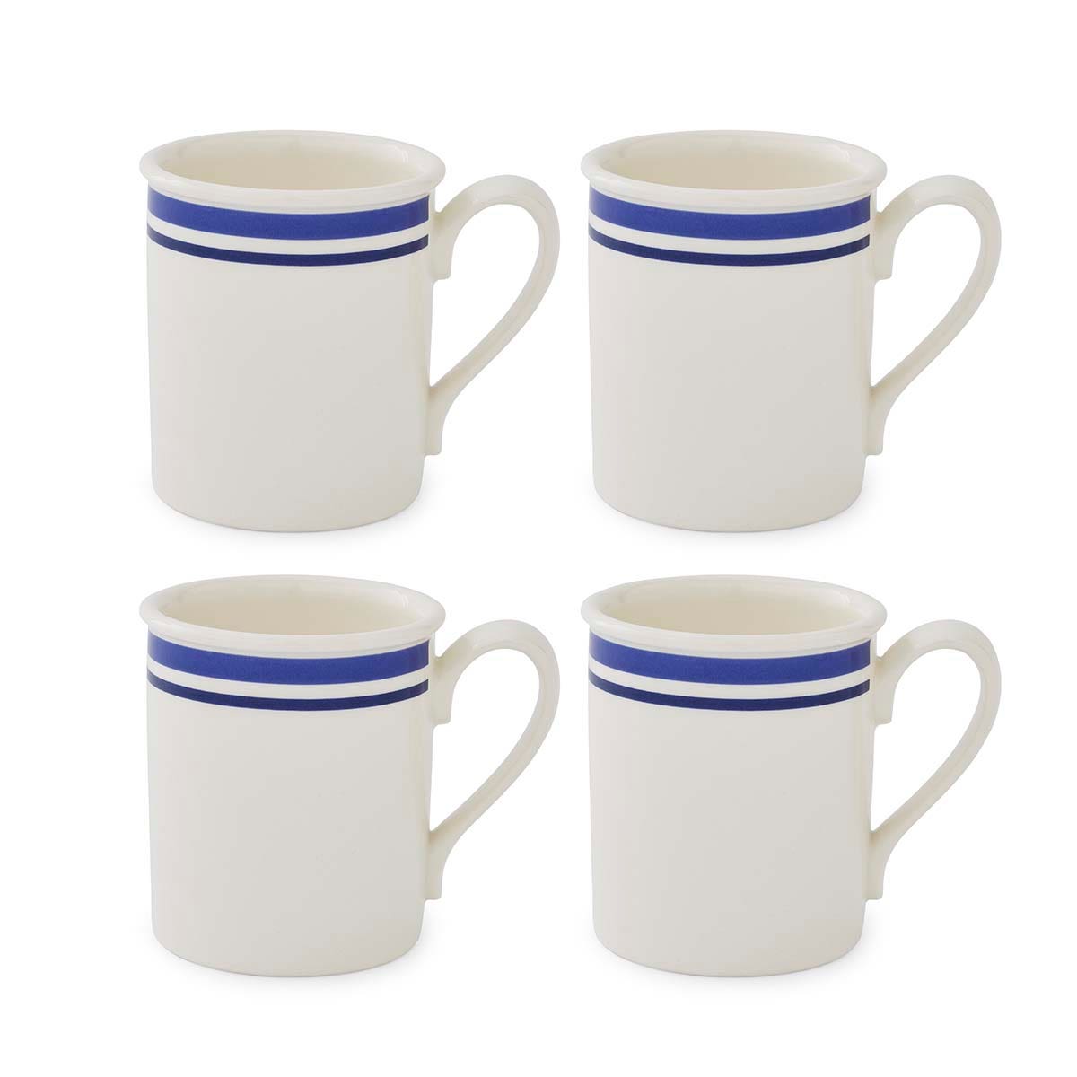 Potter's Stripe Set of 4, Breakfast Mugs, Blue