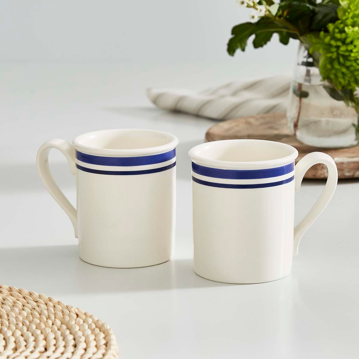 Potter's Stripe Breakfast Mug, Blue