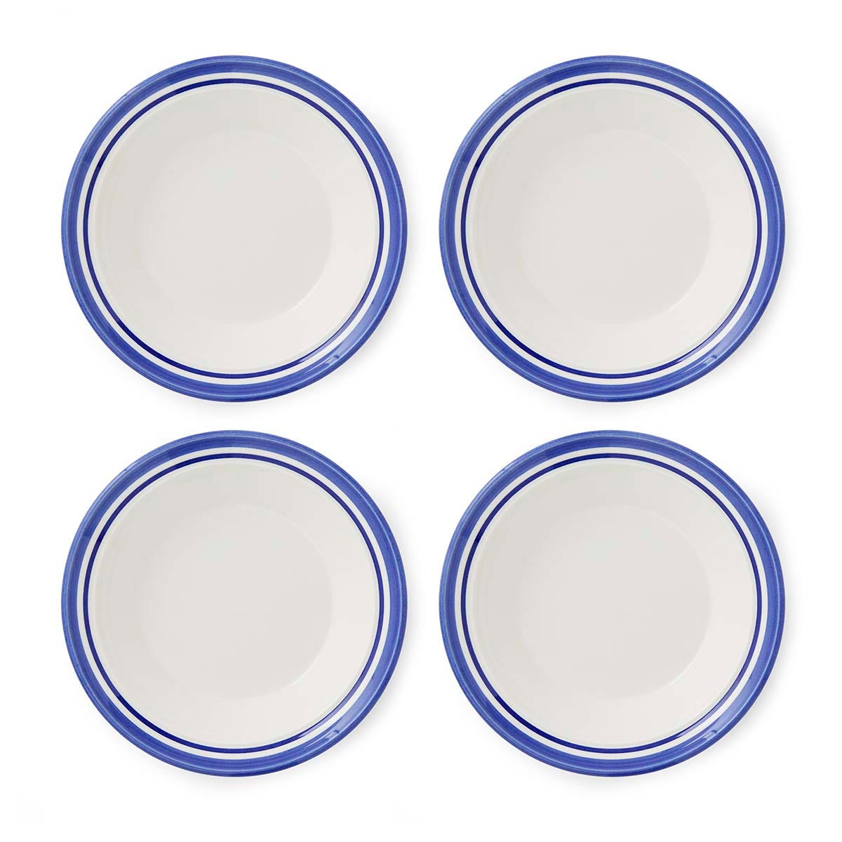 Potter's Stripe Set of 4 Soup Plates, Blue