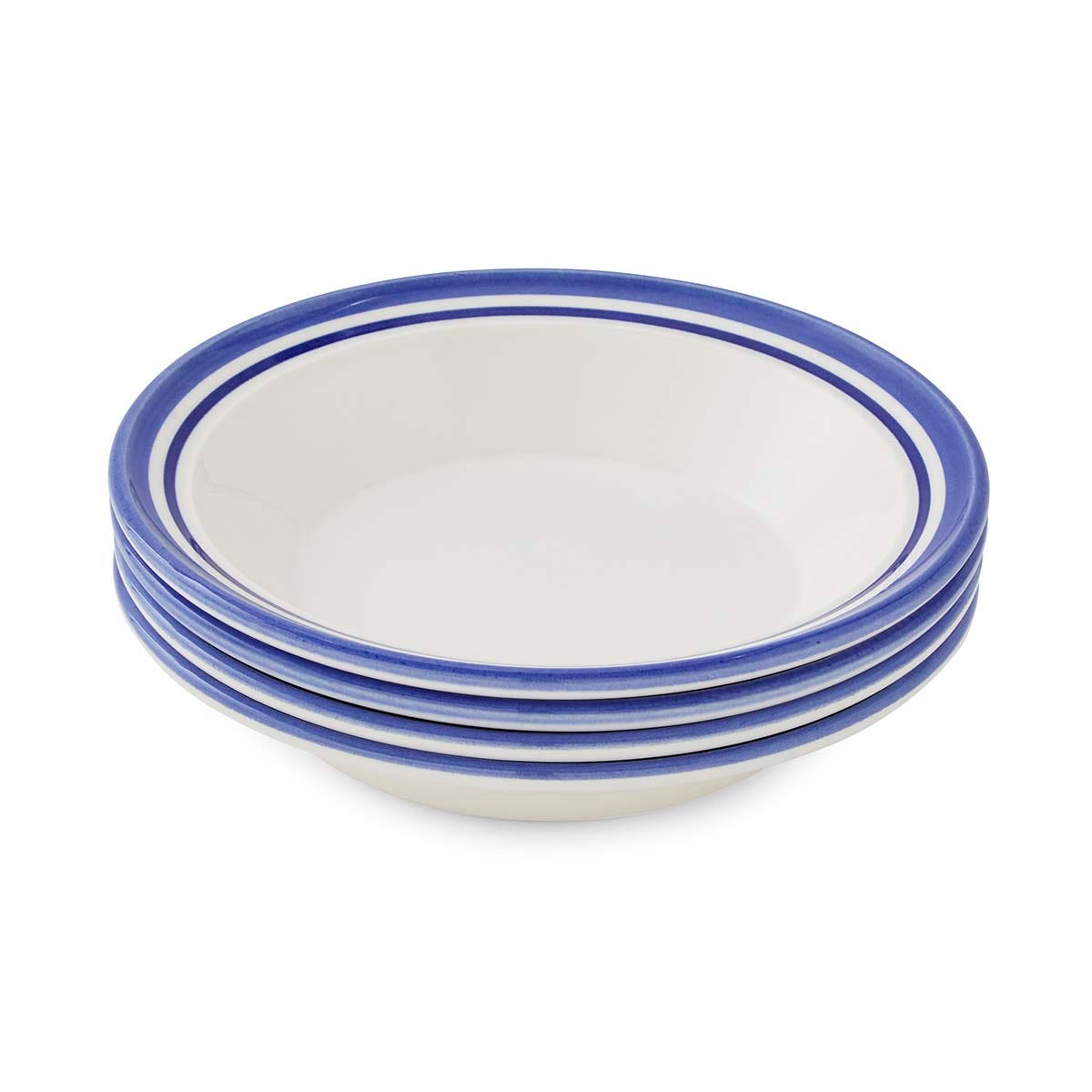Potter's Stripe Set of 4 Soup Plates, Blue