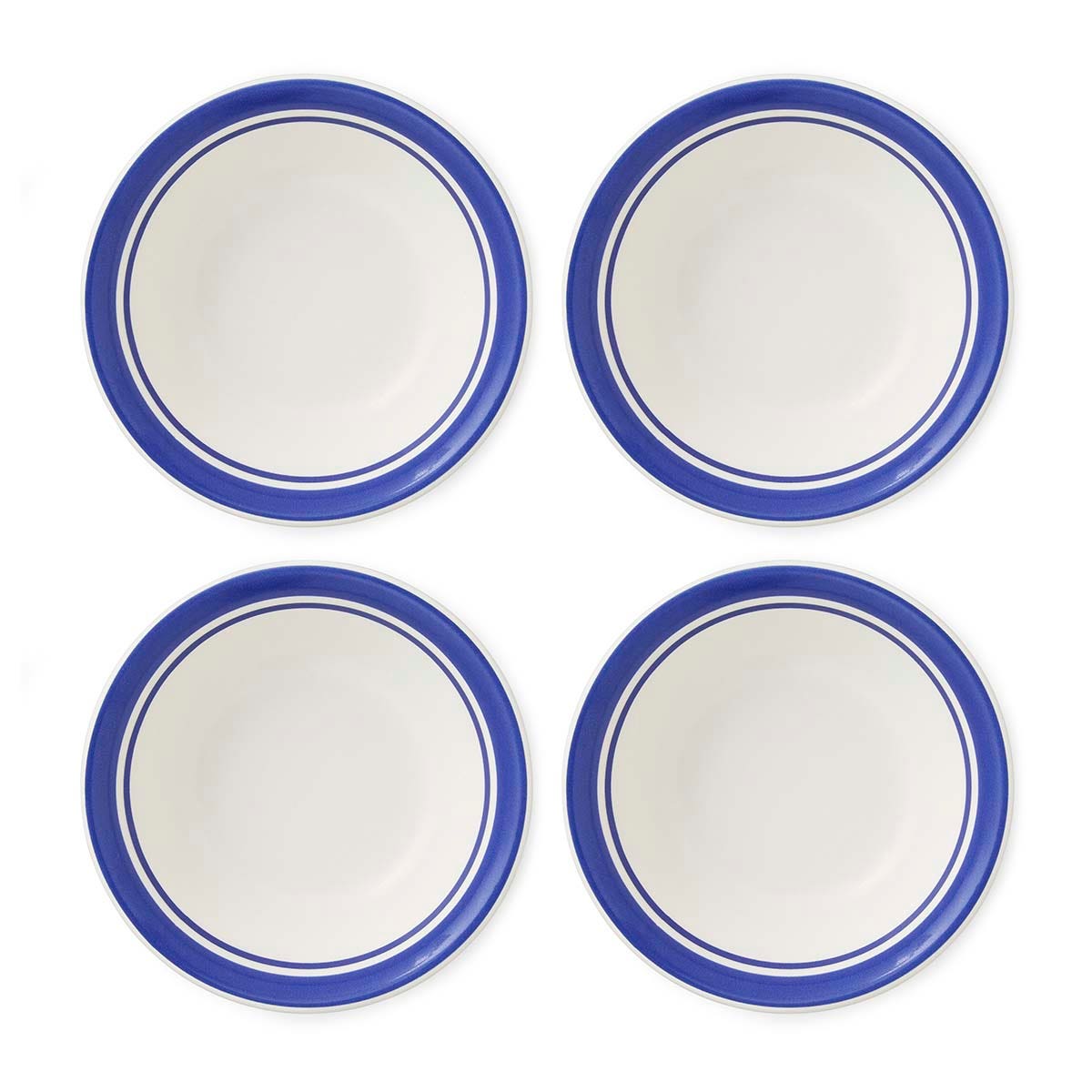 Potter's Stripe Set of 4, 13cm Bowls, Blue