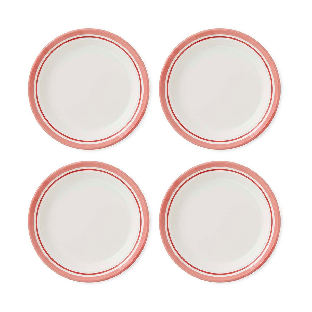 Potter's Stripe Set of 4 Side Plates, Red