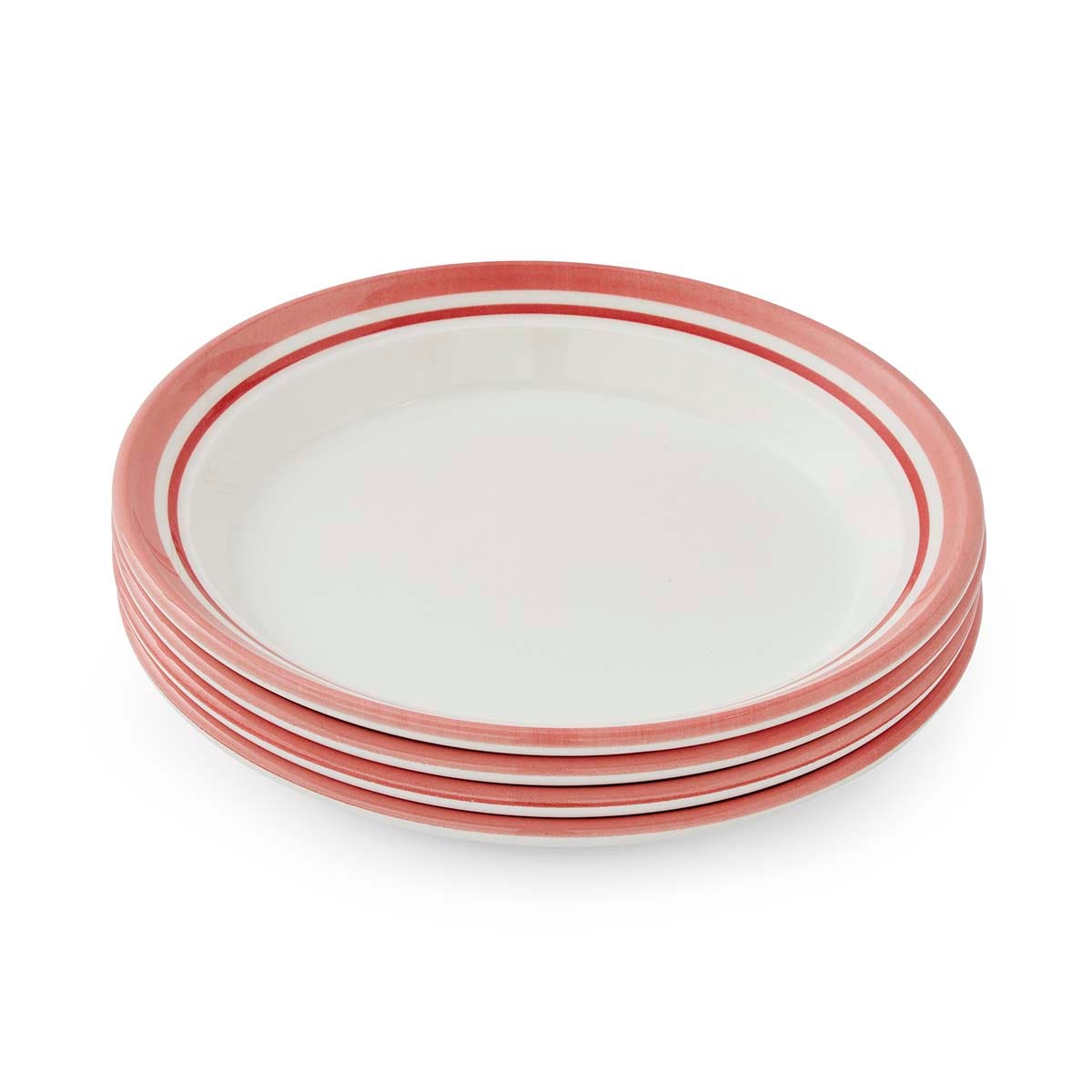 Potter's Stripe Set of 4 Side Plates, Red