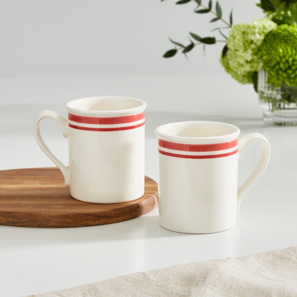 Potter's Stripe Breakfast Mug, Red
