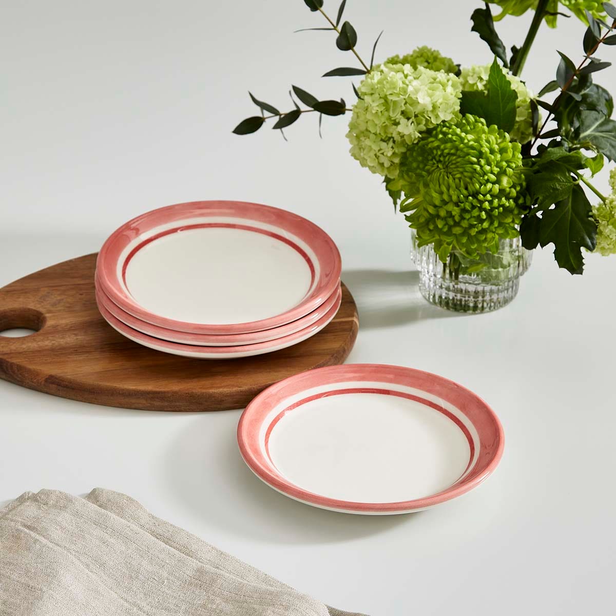 Potter's Stripe Bread Plate, Red