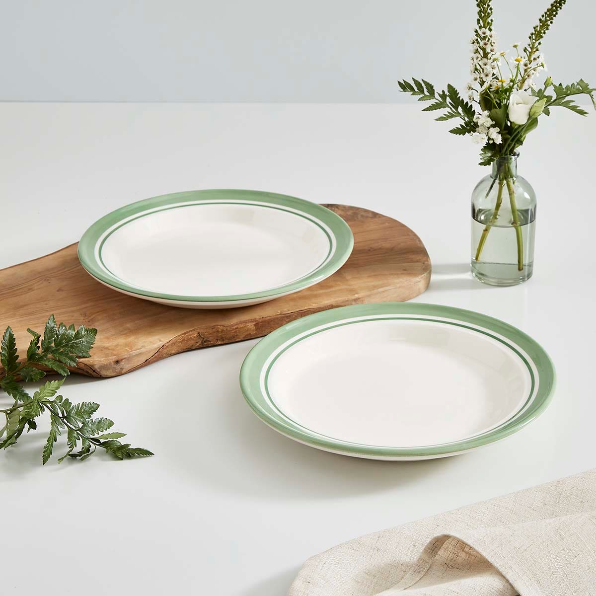 Potter's Stripe Dinner Plate, Green